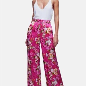 L’AGENCE floral Pink Wide-Leg Women's Pants